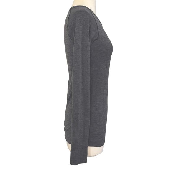 LULULEMON Yoga Run Long Sleeve Swiftly Tech Shirt Heathered Gray Thumb Holes - Picture 7 of 13
